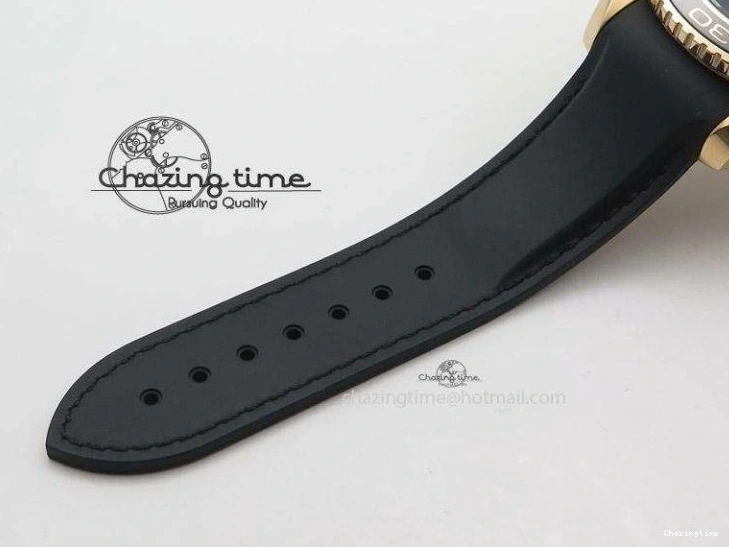 0112 Bright Planet Ocean Professional Rose Gold Liquid Metal V6F 45mm on Black Rubber Strap A 8287